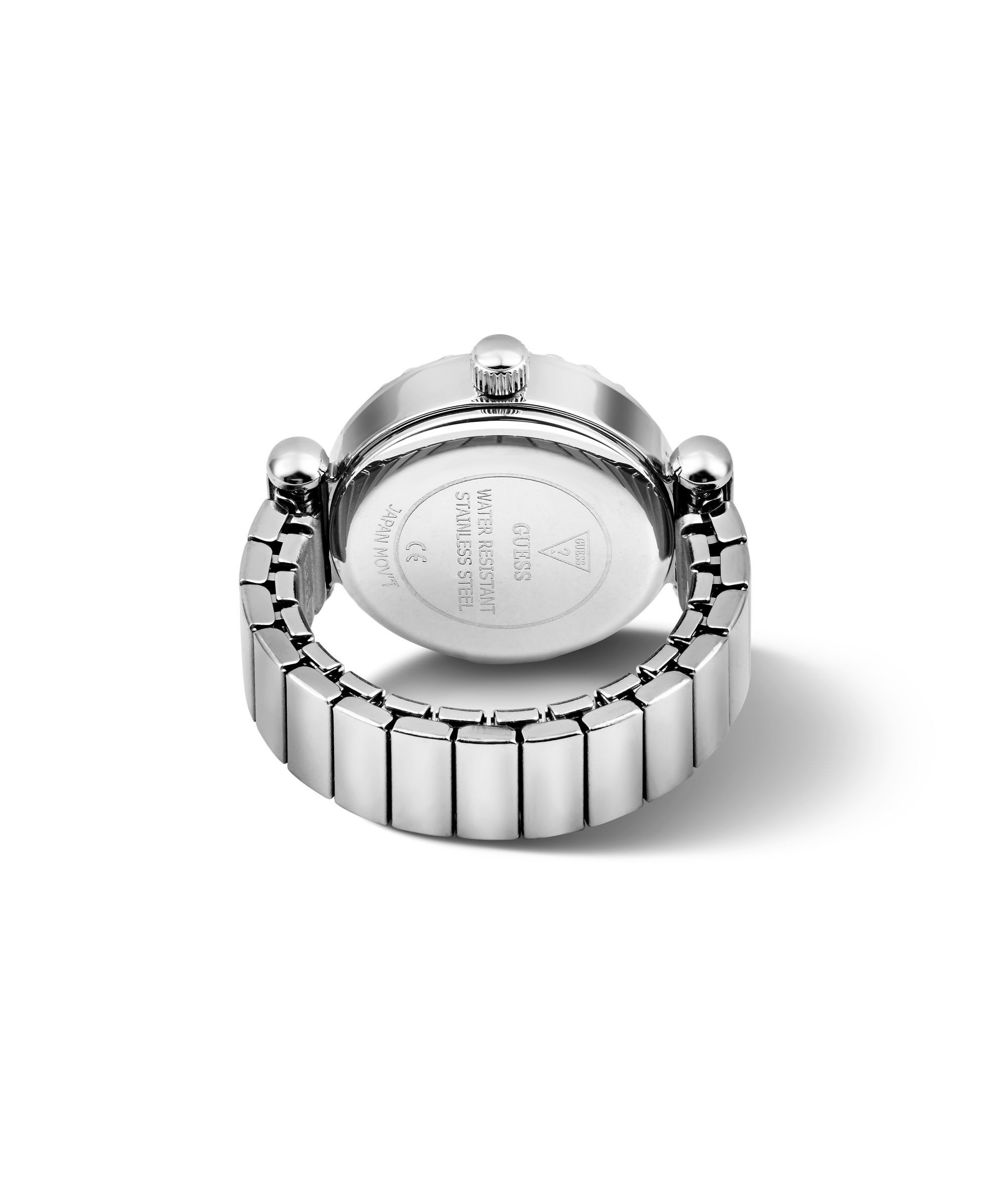Guess Uhrenring ANNA GW1022L1, Quarzuhr, Damenuhr, Edelstahlringschiene, analog