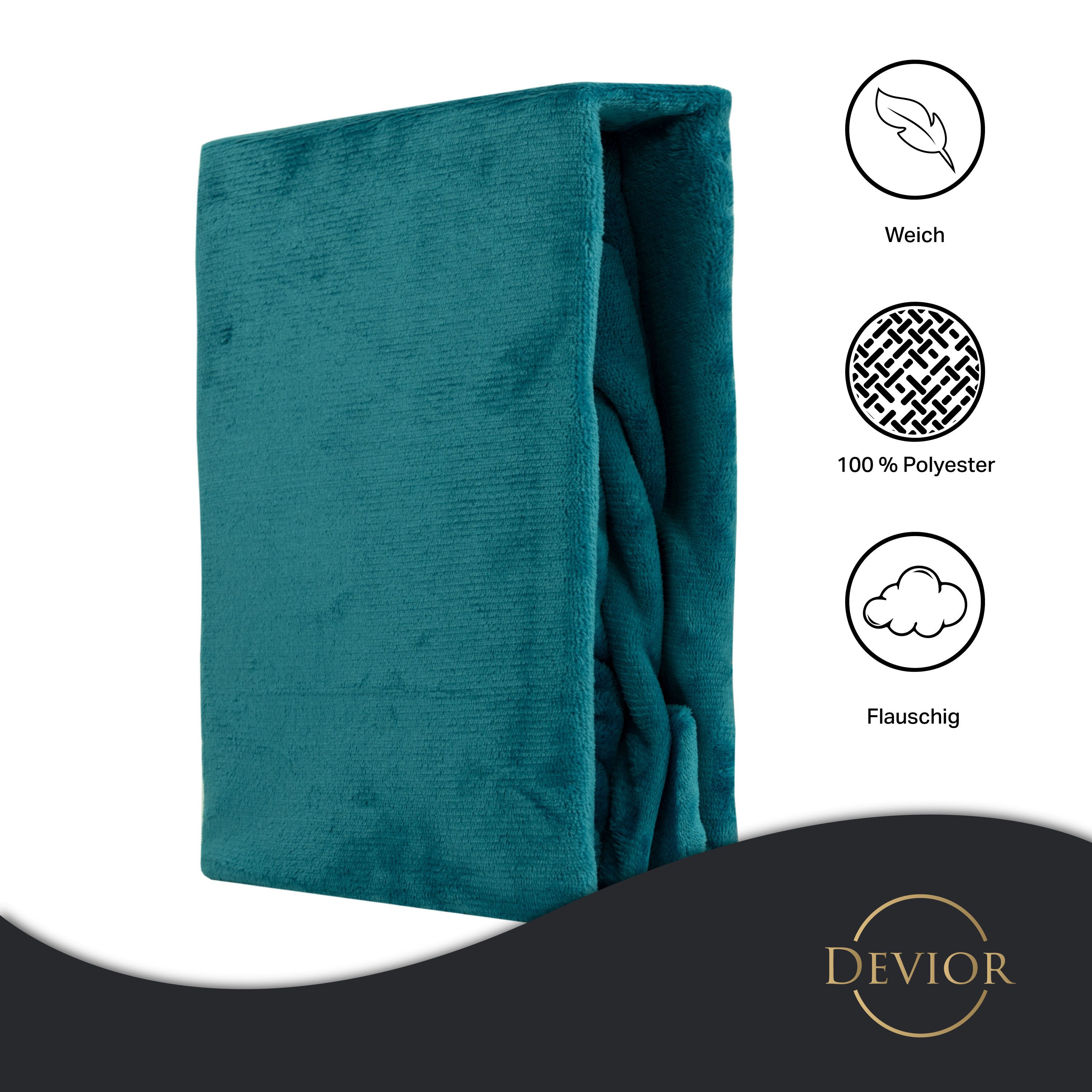 Devior Spannbettlaken aus 100% Nicki-Plüsch mit Cashmere-Touch, 190 g/m² mit Einlaufschutz, Nicki, Gummizug: Rundumgummizug, für Standardmatratzen bis 22cm - Sp – Bild 3 von 5
