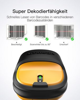 Inateck 1D Barcode Scanner Wireless 2.4GHz, 60 m Reichweite Handscanner