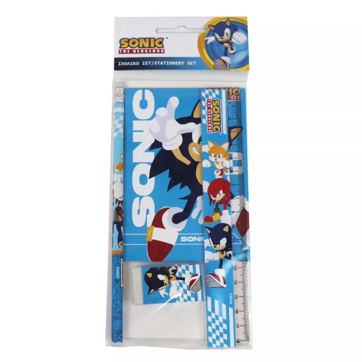 Sonic Kreativset Sonic the Hedgehog Trio 5-teiliges Schreibset