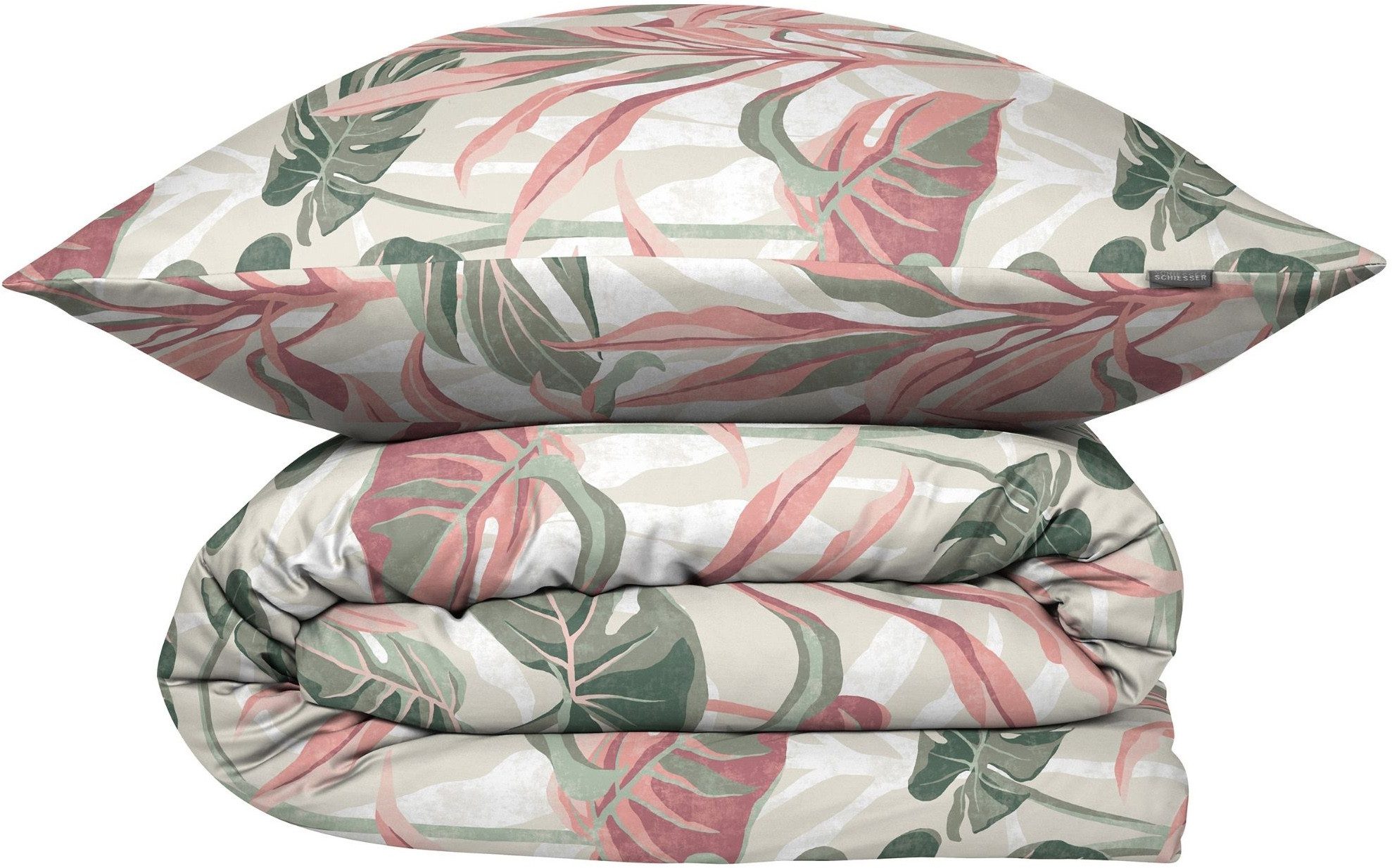 Schiesser Bettwäsche Camilla aus weicher Baumwolle mit floralem Muster, Renforcé, 2 teilig, OEKO-TEX® MADE IN GREEN