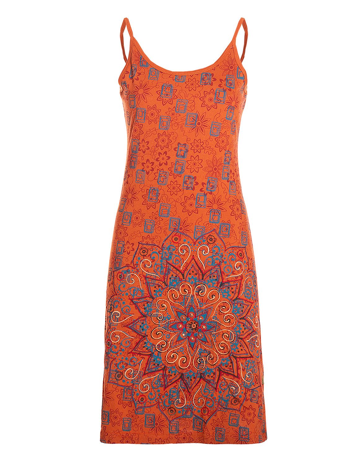 Vishes Sommerkleid Trägerkleid Damen Bedruckt Mandala Blüten Jersey Baumwolle Alternative Mode, Boho, Hippie, Ethno, Festival