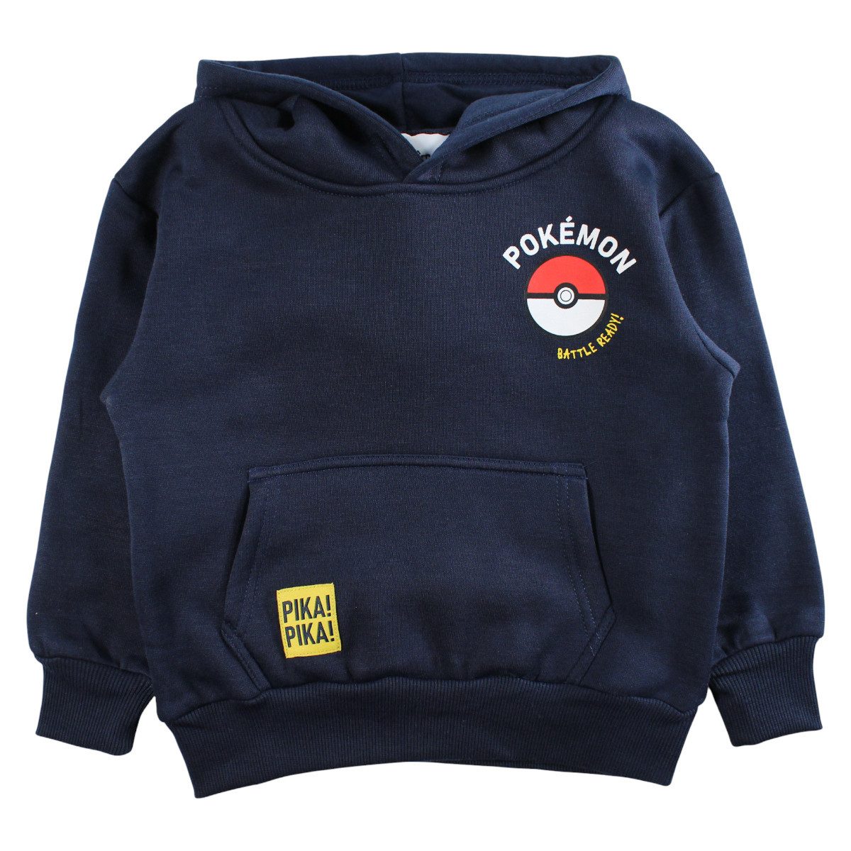 POKÉMON Kapuzensweatshirt Pokémon Pikachu Kinder Hoodie dunkelblau – 4, 6 und 8 Jahre Kinder Sweatshirt Pulli Pokemon mit Kapuze 3 - 8 Jahre