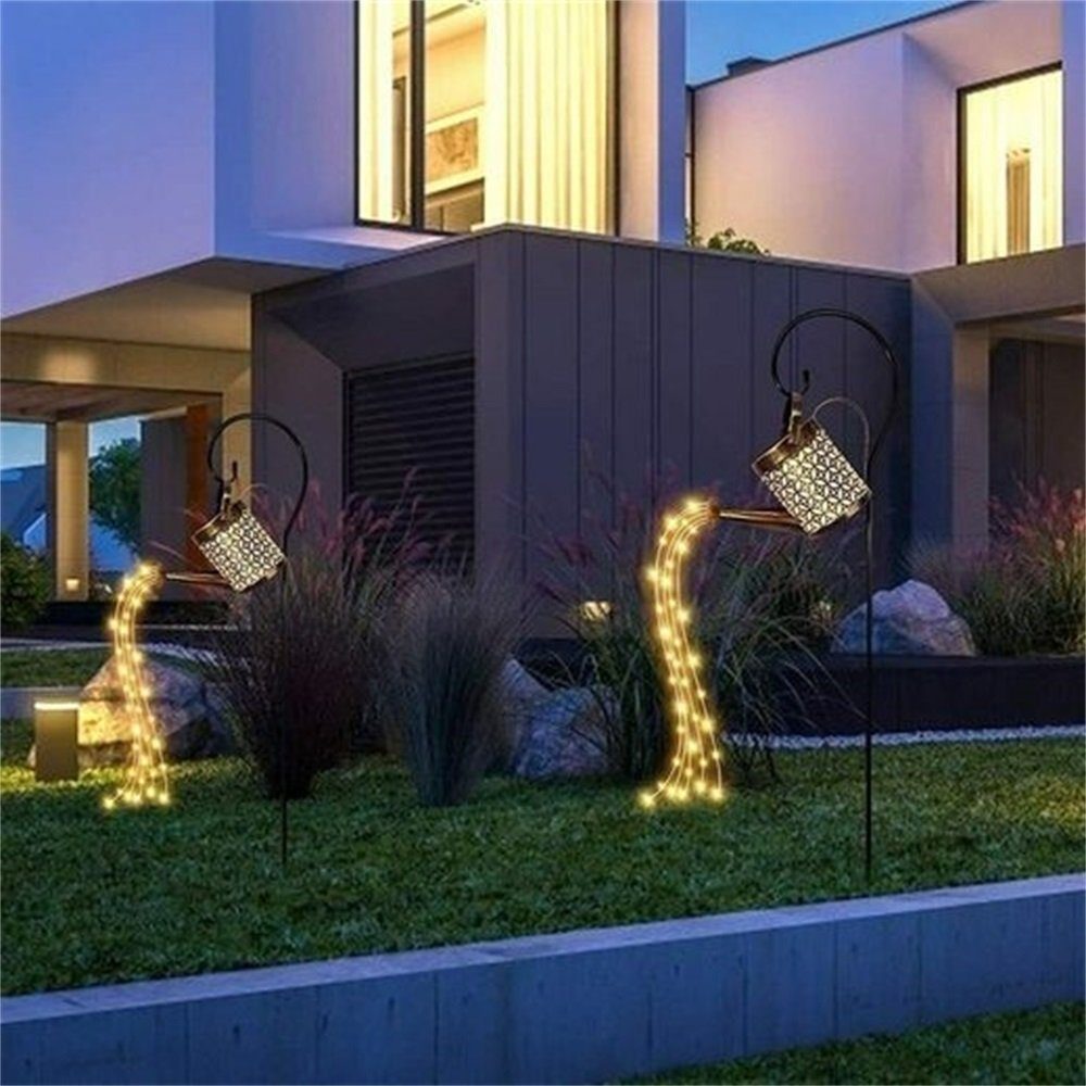 LED Lichter Solarleuchte LED LED Wasserfall Solarleuchte Garten Warmweiß wechselbar, Rutaqian Leuchten Gießkanne Lampen,
