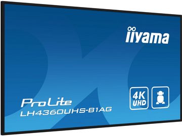 Iiyama Dis Public 43 LH4360UHS-B1AG UHD TFT-Monitor (3840 x 2160 px, 4K Ultra HD, 8,5 ms Reaktionszeit, ELED, Wi-Fi, Lautsprecher, HDCP)