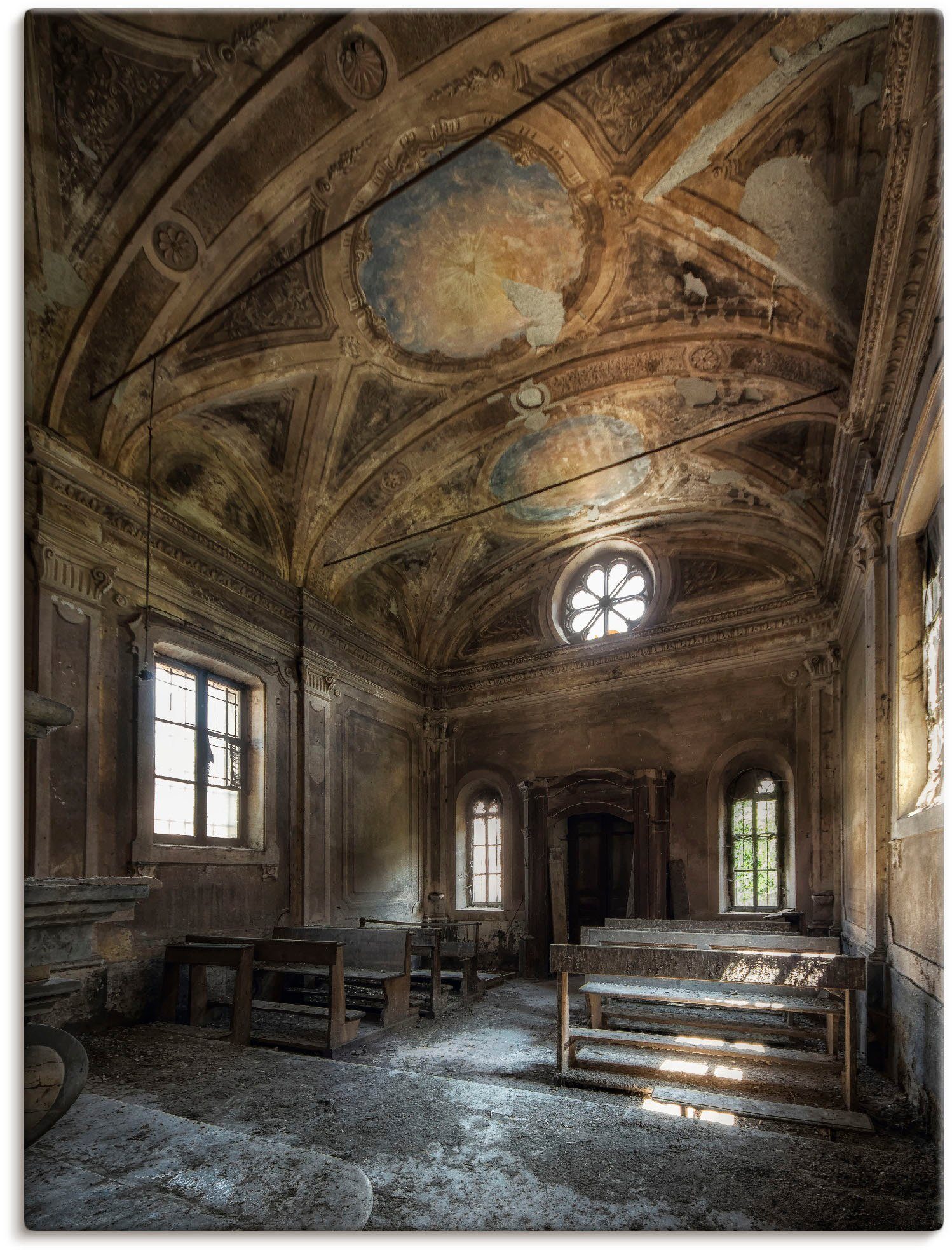 Artland Wandbild »Lost Place Alte Kirche Architektur«, Gebäude (1 Stück), in vielen Größen & Produktarten - Alubild / Outdoorbild für den Außenbereich, Leinwandbild, Poster, Wandaufkleber / Wandtattoo auch für Badezimmer geeignet-Otto