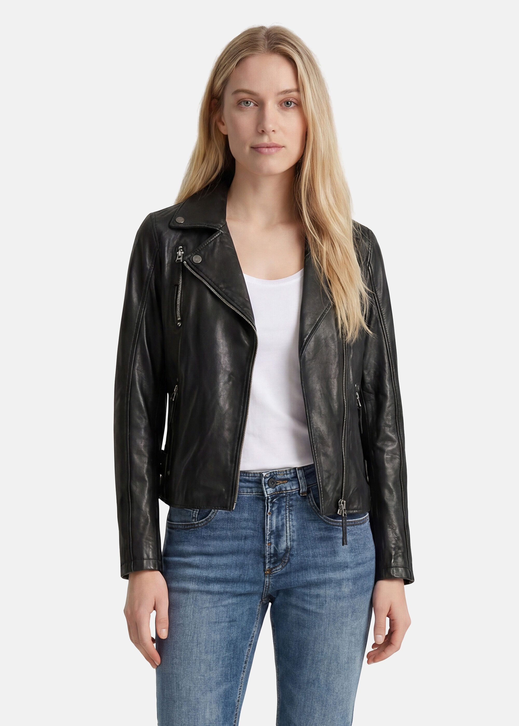 Apple of Eden Lederjacke taillierte Schnittform