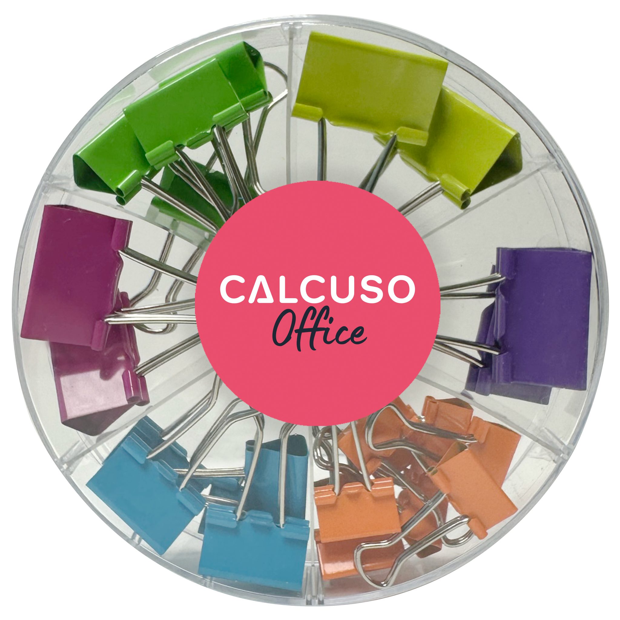 CALCUSO Büroklammer – 26 Vielzweckklammern in 6 Farben, sortiert in Box