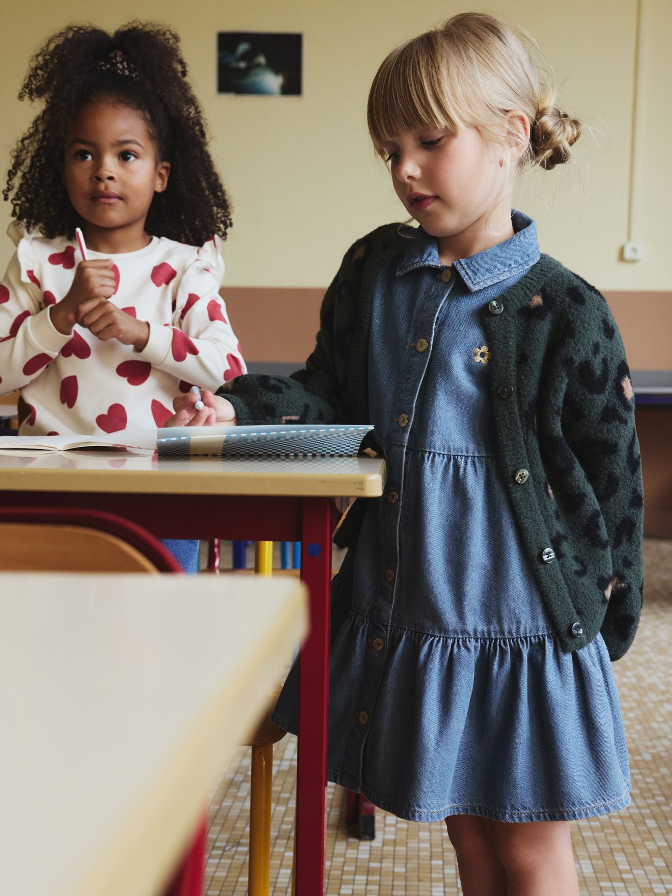 vertbaudet Minikleid Mädchen Kleid aus Light-Denim