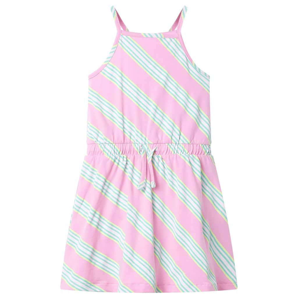 Druckkleid Kinderkleid mit Kordelzug Ärmellos Rosa 104
