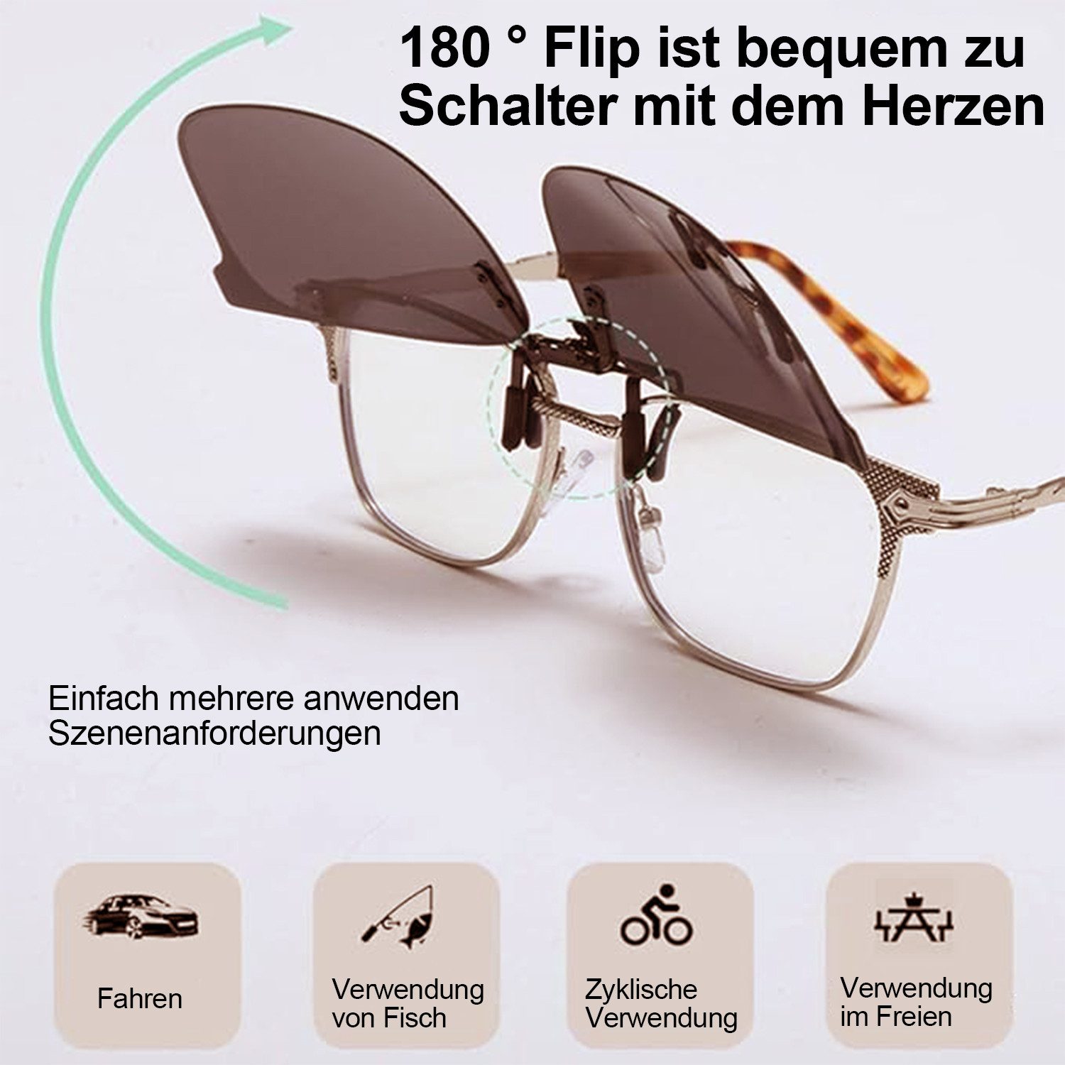 OKWISH Sonnenbrille Clip On Polarisiert Sonnenbrillen günstig online kaufen