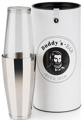 Buddy's Cocktail Shaker Buddy´s Bar - Boston, Edelstahl, Glas, 700 ml Becher + 400 ml Glas, Edelstahl poliert