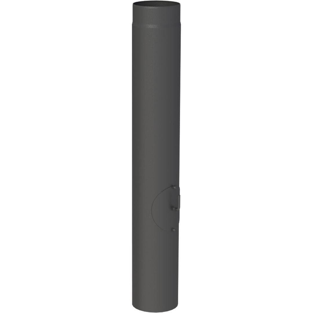Feuercampus Ofenrohr 100 cm mit Drosselklappe, Kondensatring und Tür, 180 mm