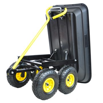 yozhiqu Bollerwagen Gartenkipper, geeignet für Outdoor-Camping und Gartentransport, Mit Stahlrahmen, 10-Zoll-Luftreifen, 300 Pfund Tragkraft, schwarz