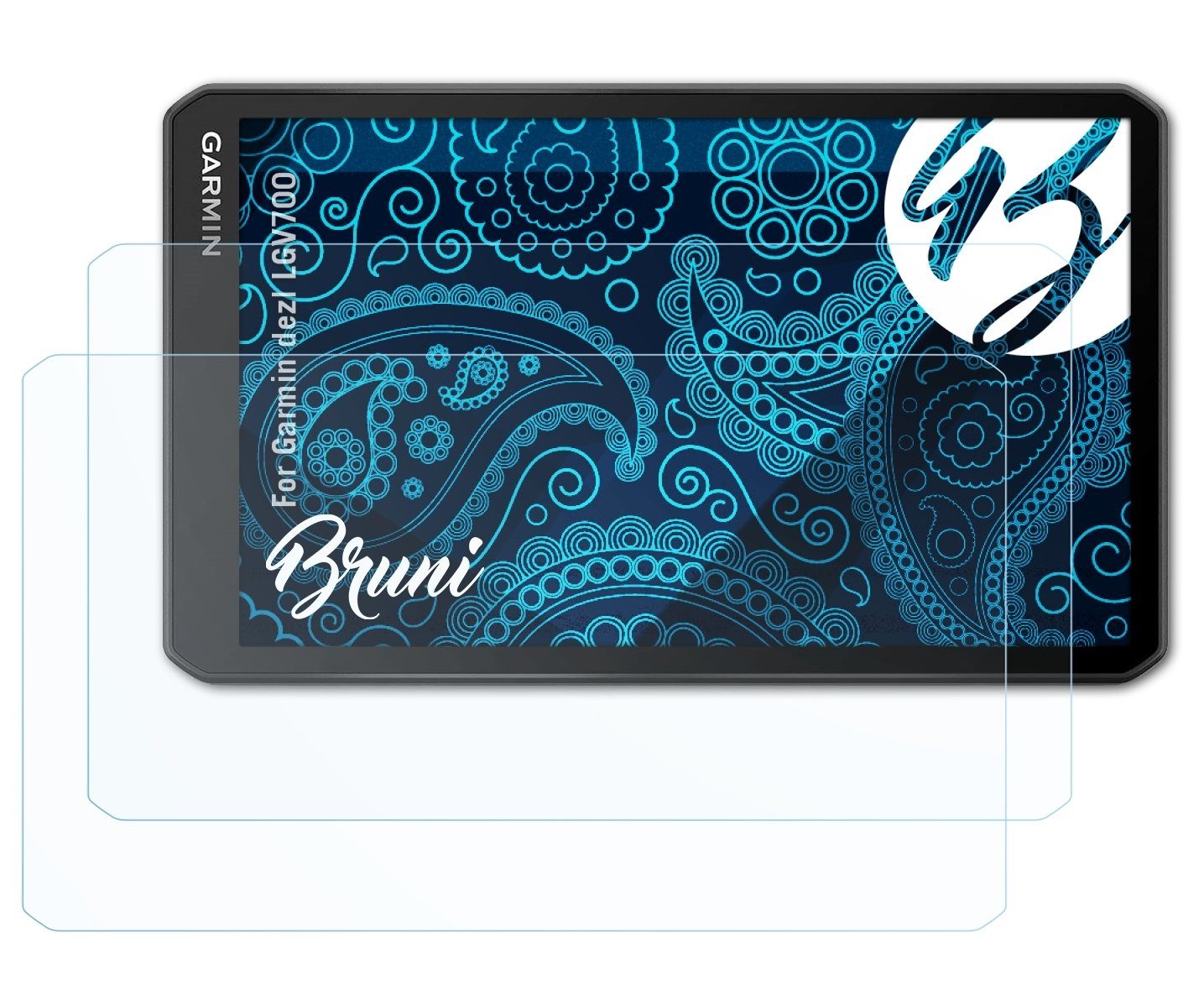 Bruni 2x Folie für Garmin dezl LGV700 Schutzfolie Displayschutzfolie 