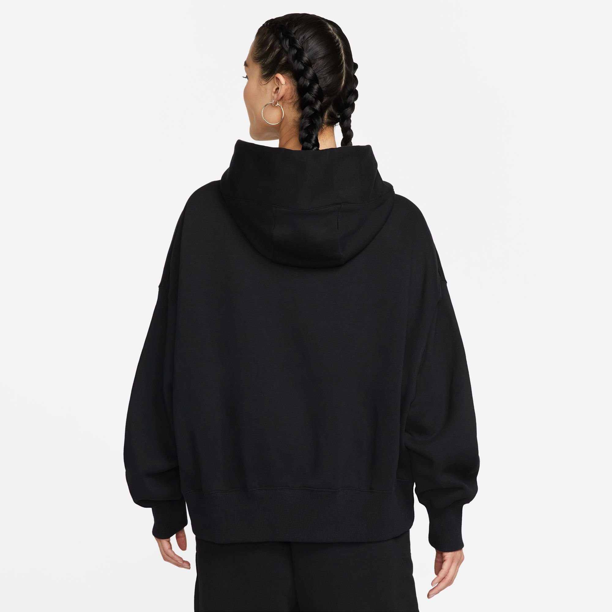 Nike BLACK/SAIL PULLOVER Sportswear OVER-OVERSIZED WOMEN'S HOODIE FLEECE Kapuzensweatshirt PHOENIX