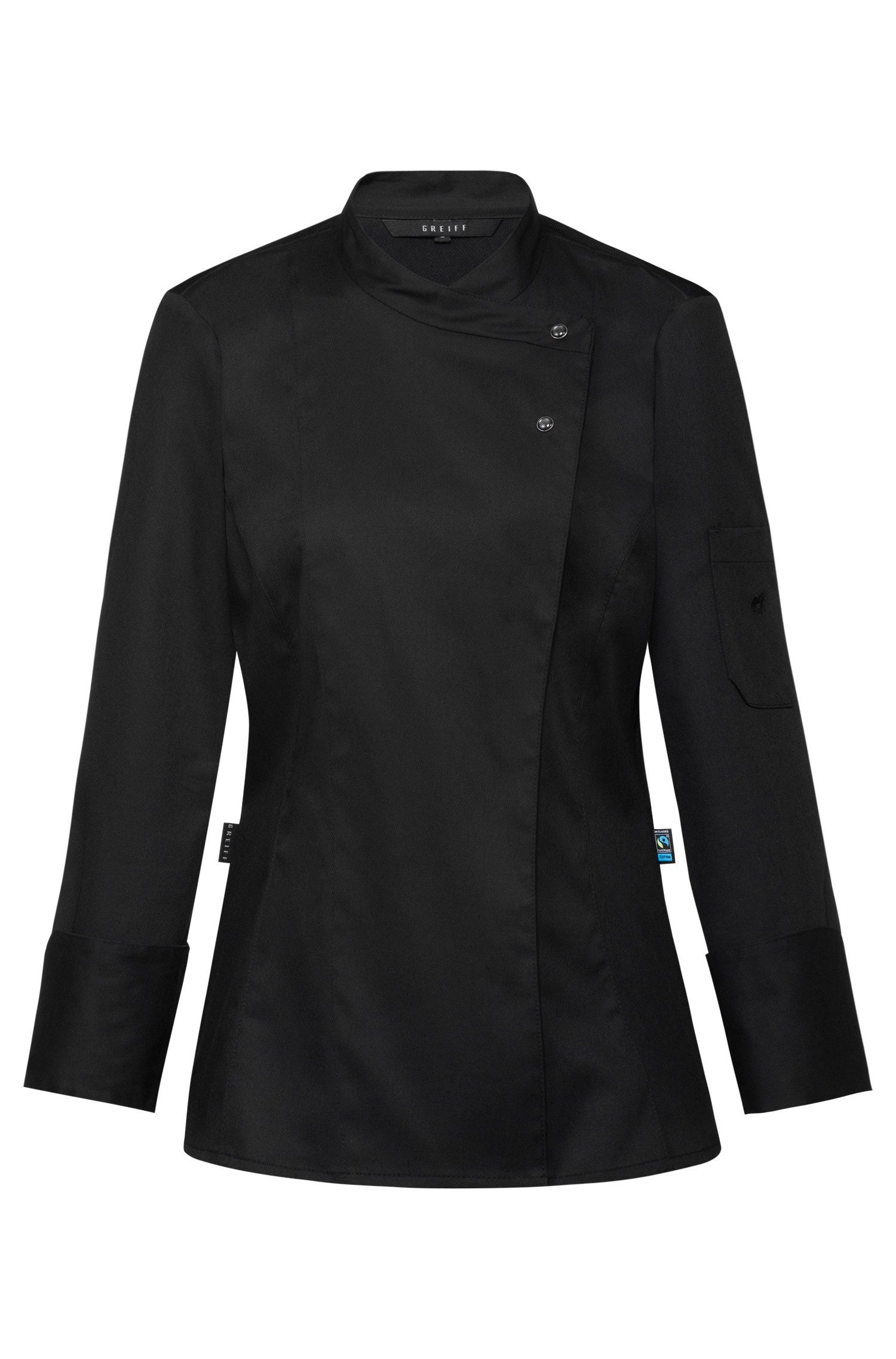 Kochjacke Greiff GASTRO-MODA Cuisine Damen Kochjacke Regular Jersey Schwarz