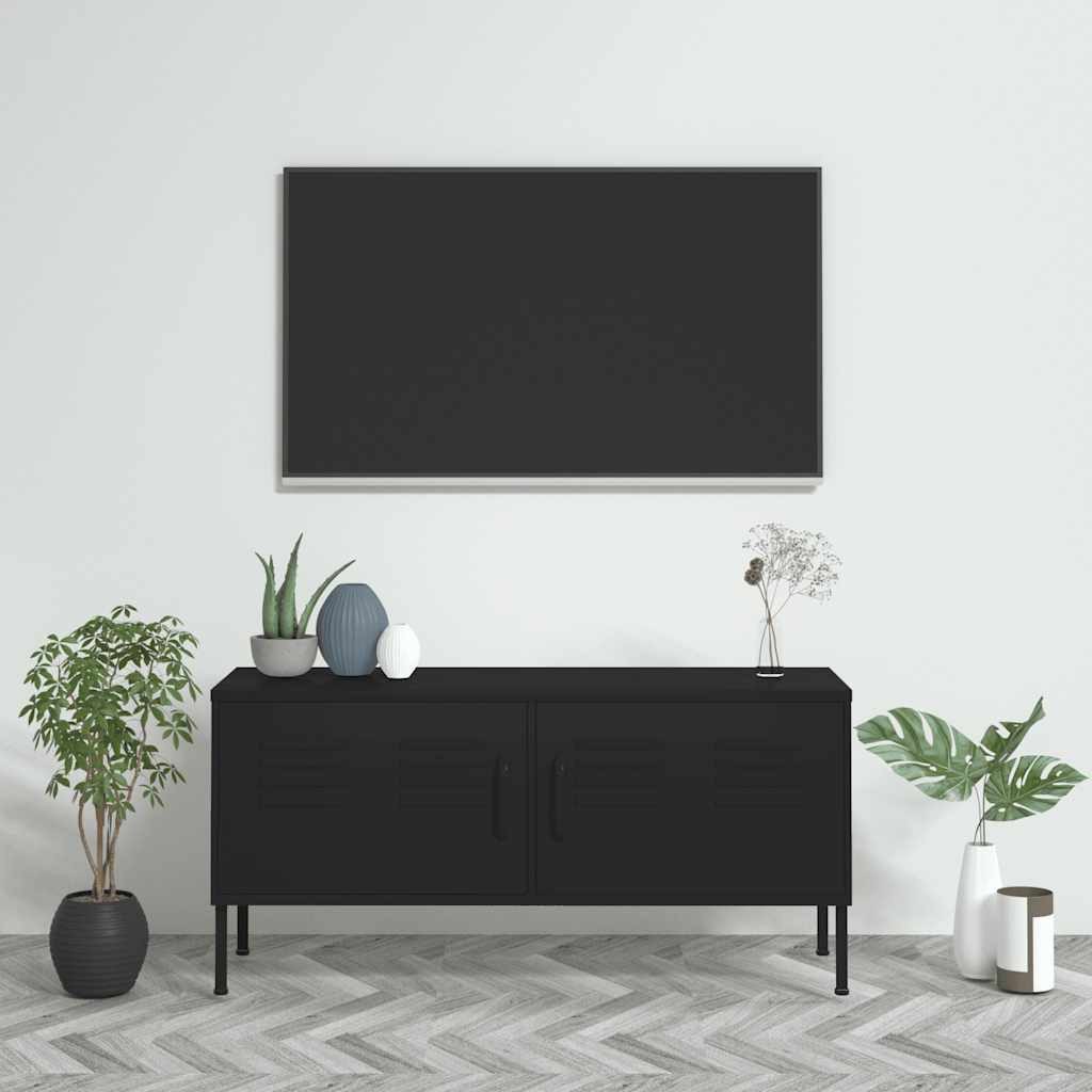 vidaXL TV-Schrank TV-Schrank Schwarz 105x35x50 cm Stahl (1-St)