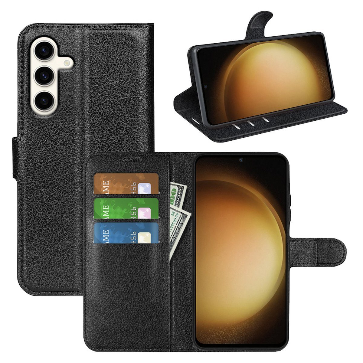 Wigento Smartphone-Hülle Für Samsung Galaxy S24 Plus Tasche Wallet