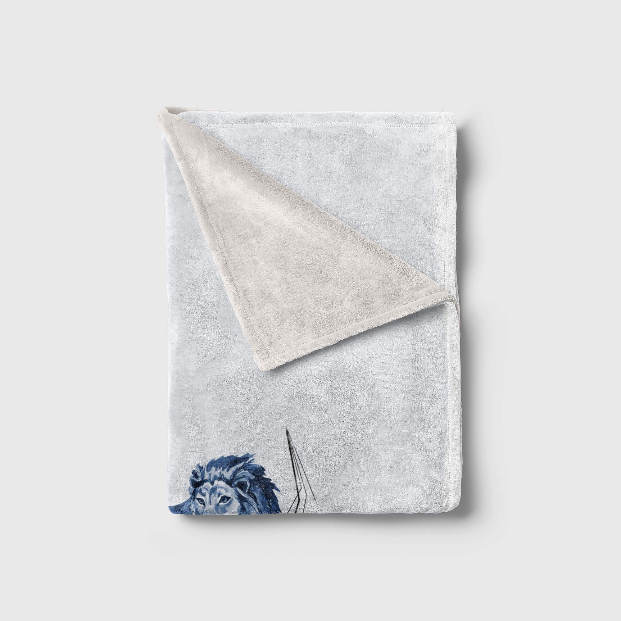 (1-St), Löwe Kuscheldecke Blumen Baumwolle-Polyester-Mix Strandhandtuch Handtuch Handtuch Saunatuch Handtücher Art Sinus Afrika,