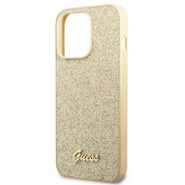 Guess Handyhülle Guess Hard Case Glitter Script Collection Apple iPhone 14 Pro Max Case Schutzhülle Gold