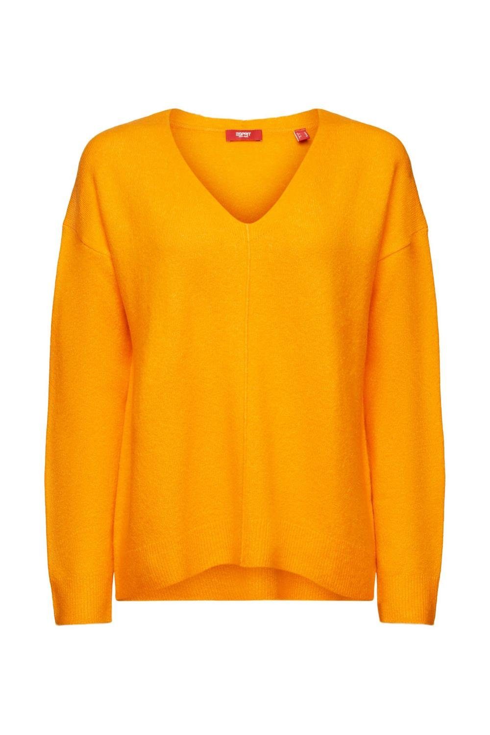 Esprit Sweatshirt F vneck sweater, GOLDEN ORANGE 5