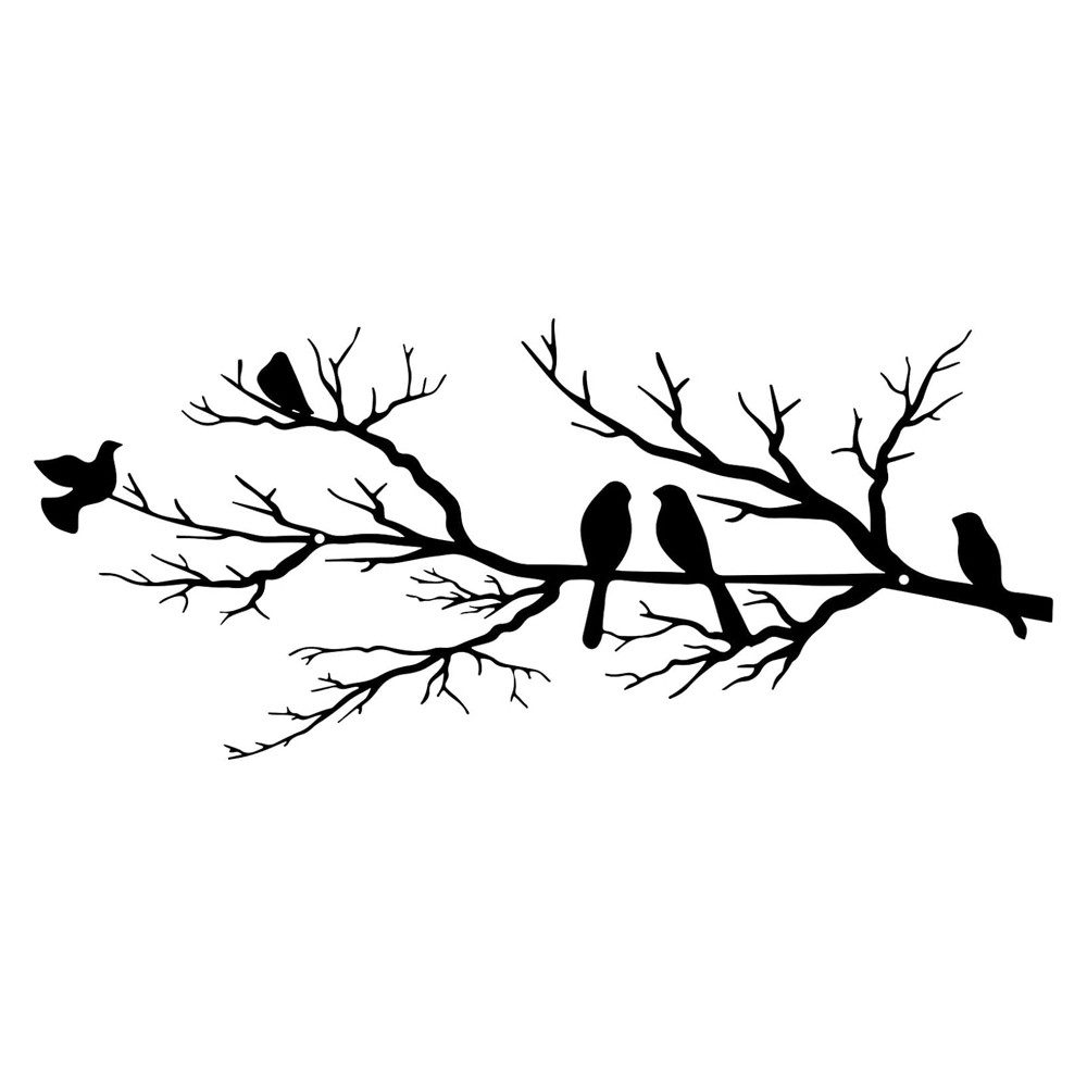 NUODWELL Wanddekoobjekt Wanddekoration mit Vögel aus Metall,Wandskulptur zu günstig online kaufen