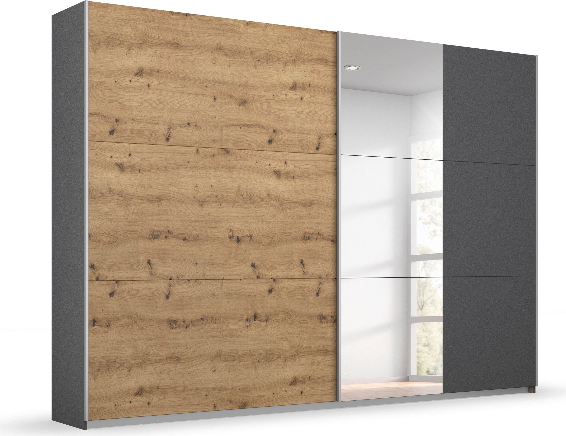 rauch Schwebetürenschrank Kleiderschrank Schrank Garderobe AURELIO (3 Ausstattungen BASIC/CLASSIC/PREMIUM (inkl. SOFT-CLOSE-FUNKTION) zeitloses Design, viele Farben, Breiten 175/218/261 cm MADE IN GERMANY