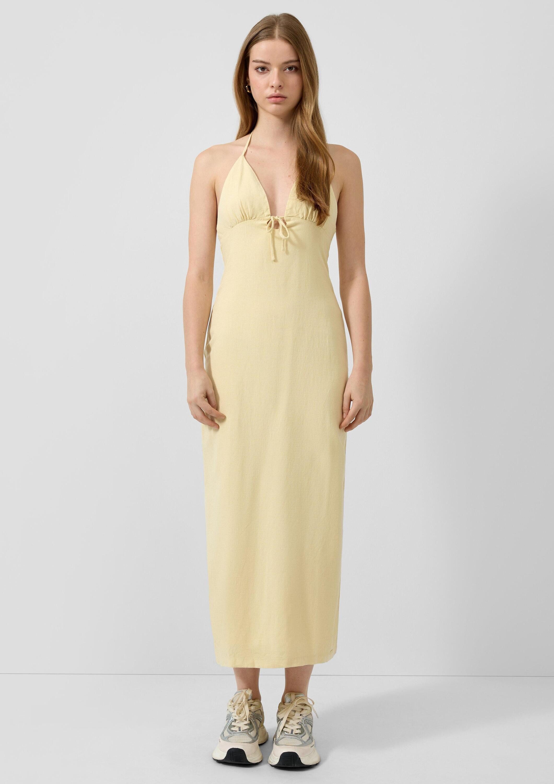 QS Midikleid Kleid Leinenmix-Kleid