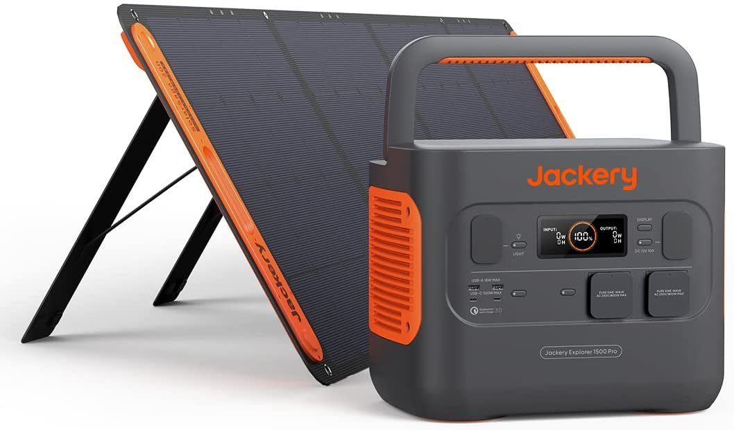 Jackery Stromgenerator Solargenerator 1500 Pro mit 200W Solarpanel, 3,60 in kW, (2-tlg), Solar- und AC-Schnellladung in 2 Std. | Stromerzeuger