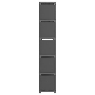 furnicato Bücherregal Würfel-Regal 15 Fächer Grau 103x30x175,5 cm Stoff