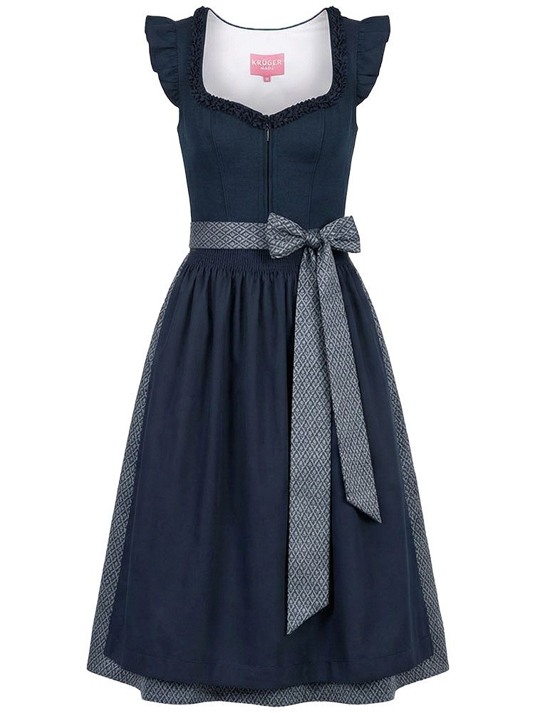 Krüger Madl Dirndl Dirndl Mavie 70cm Länge blau