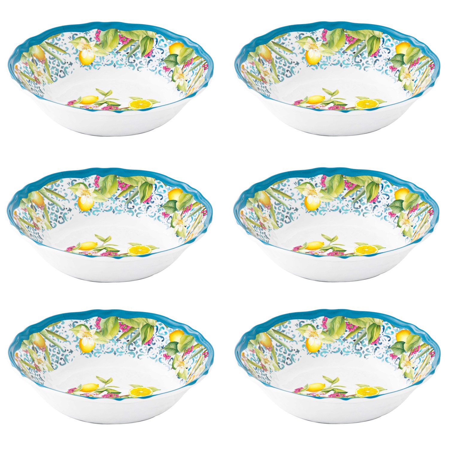 EasyLife Suppenteller Ischia, Spülmaschinengeeignet, Mehrfarbig, Motiv: Zitronen, Höhe: 5cm