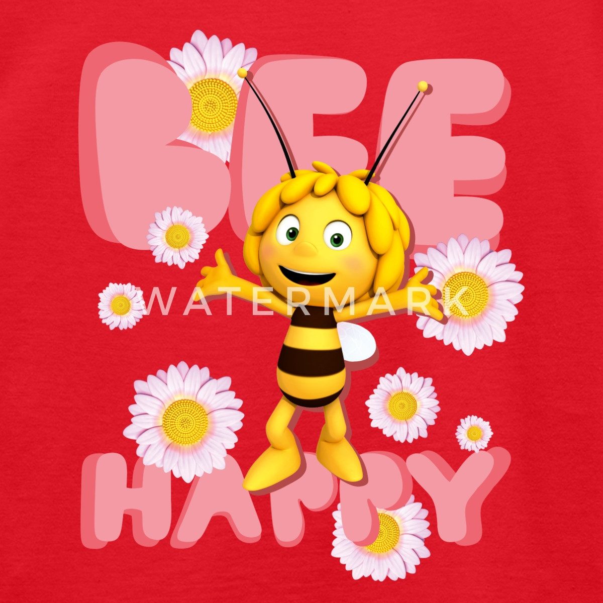 Spreadshirt T-Shirt Biene Maja Bee Happy Spruch Kinder T-Shirt (1-tlg)