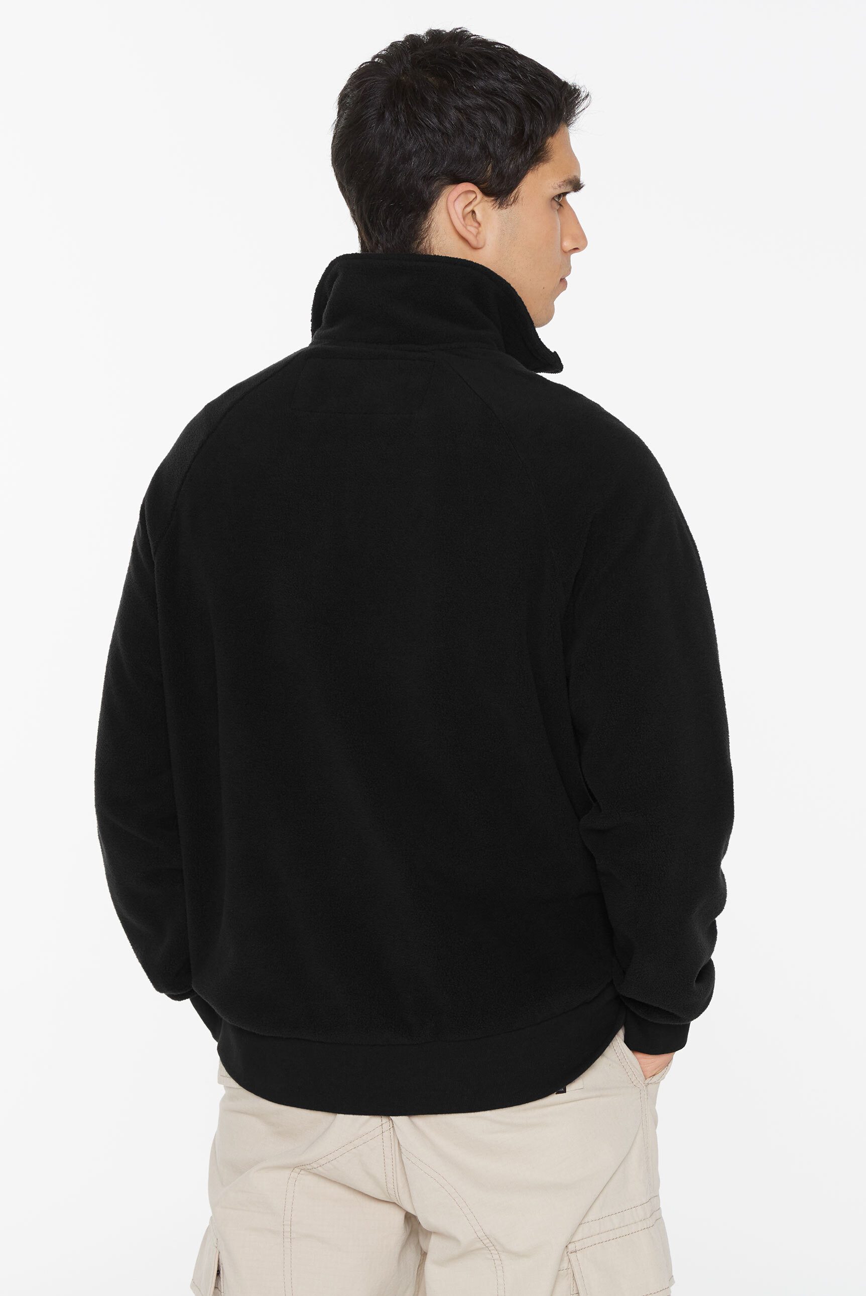 Harlem Soul Fleecepullover mit Rippbündchen