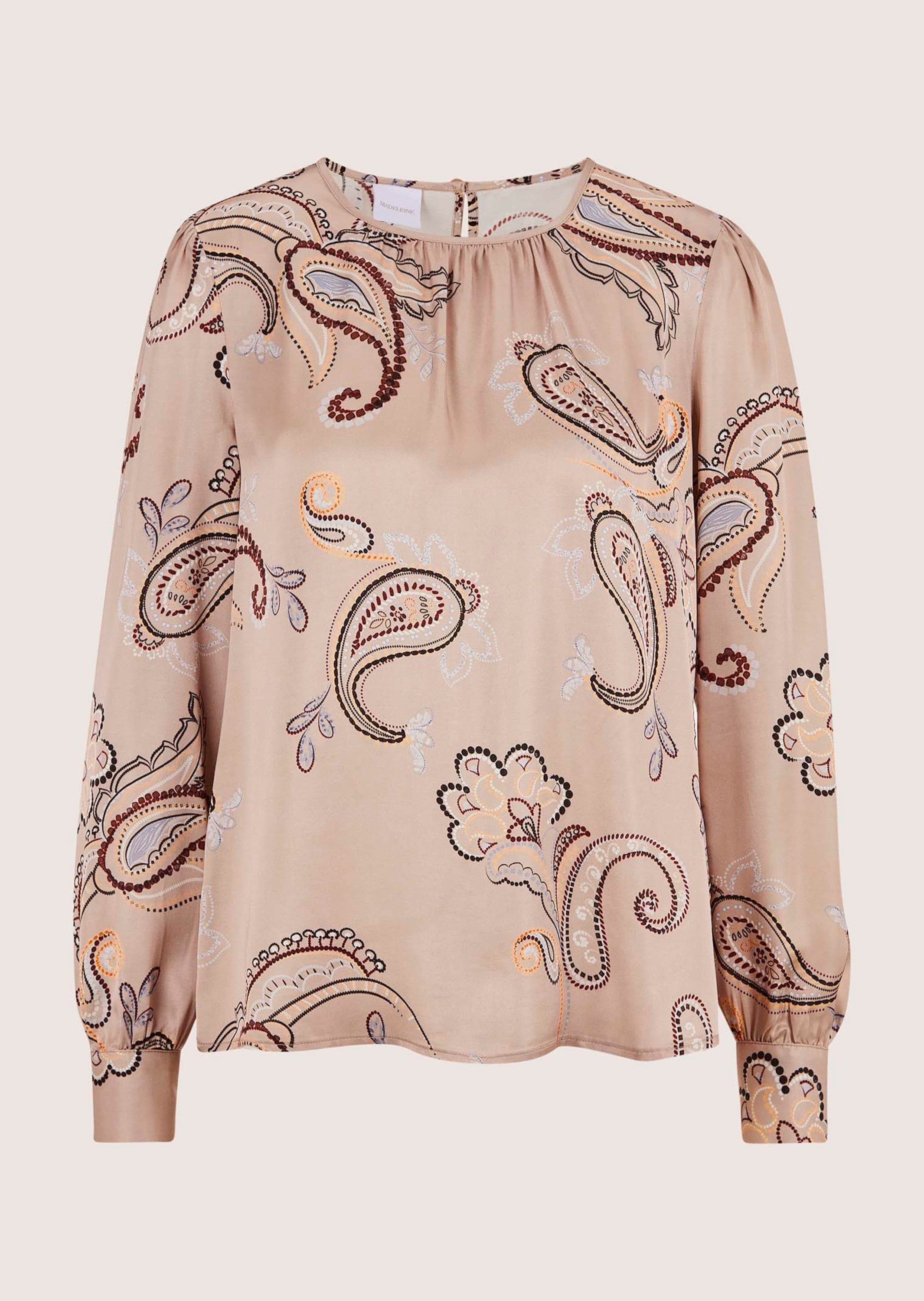 Langarmbluse Elegante Viskosebluse mit Knopfverschluss