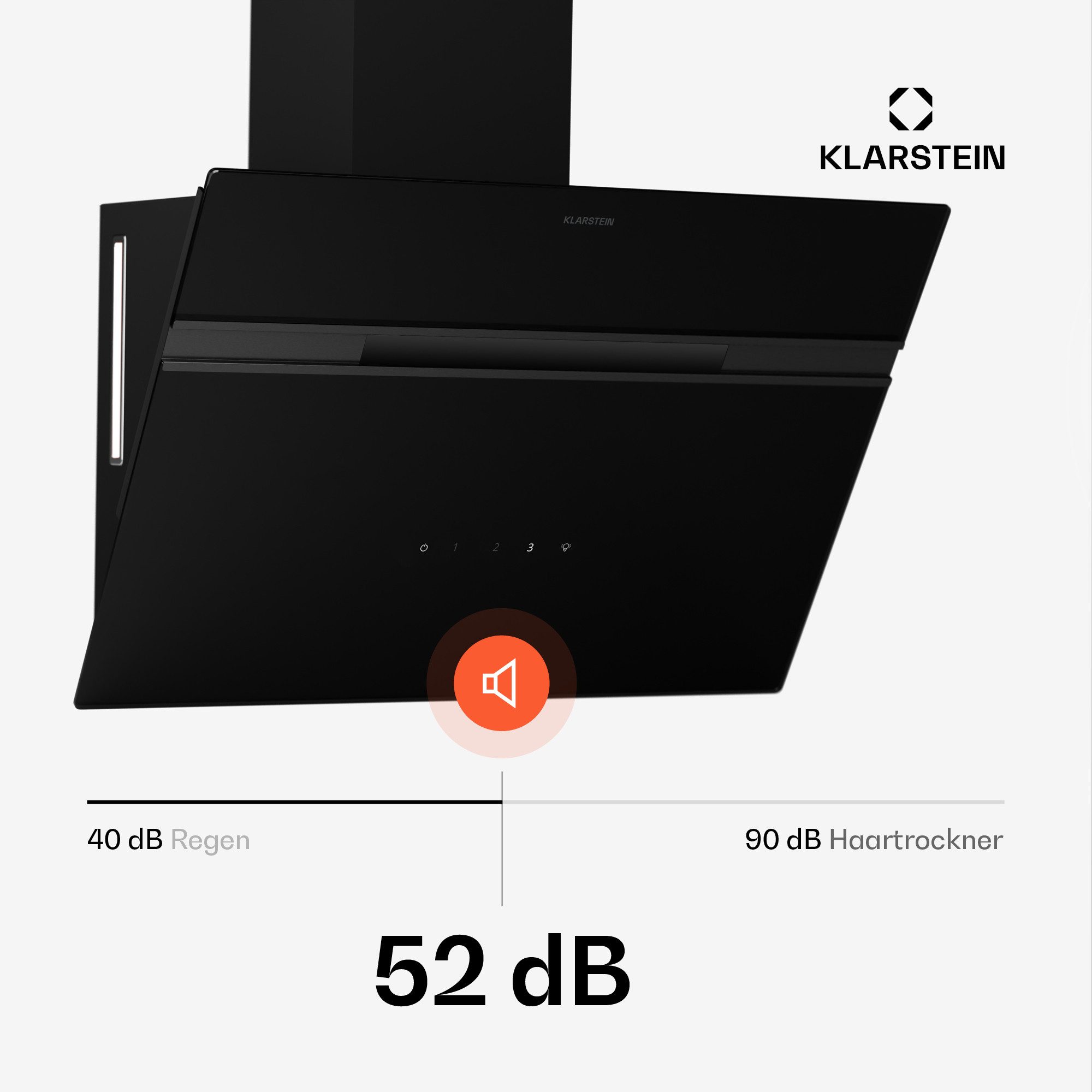 Klarstein Deckenhaube Alina 60 Serie Alina 60 Dunstabzugshaube 60 cm 600 m³/h Umluft LED 9 Farben Abzugshaube Küche Abzughaube Abluft mit Touch & 9 Farben – Bild 4 von 5