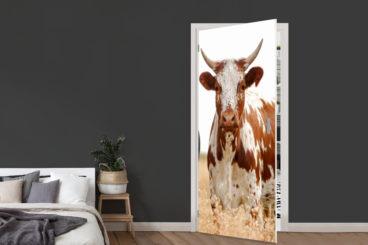 MuchoWow Türtapete Matt, Kühe Afrikanisch bedruckt, St), Natur, Tür, Fototapete für 75x205 - cm (1 - Türaufkleber