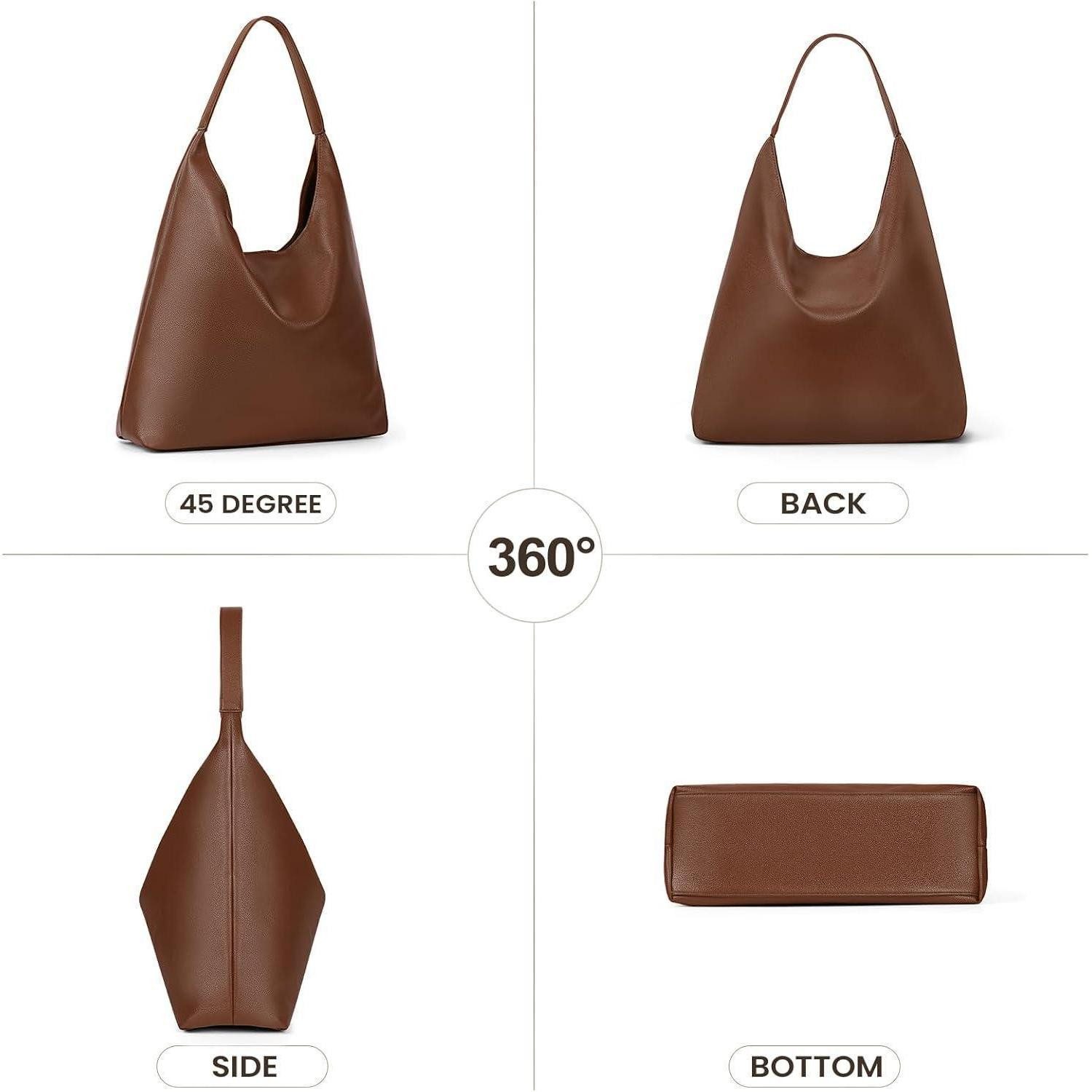 LuxusKollektion Hobo Wildleder Tote Bag Groß Damen Handtasche Schultertasche Braun