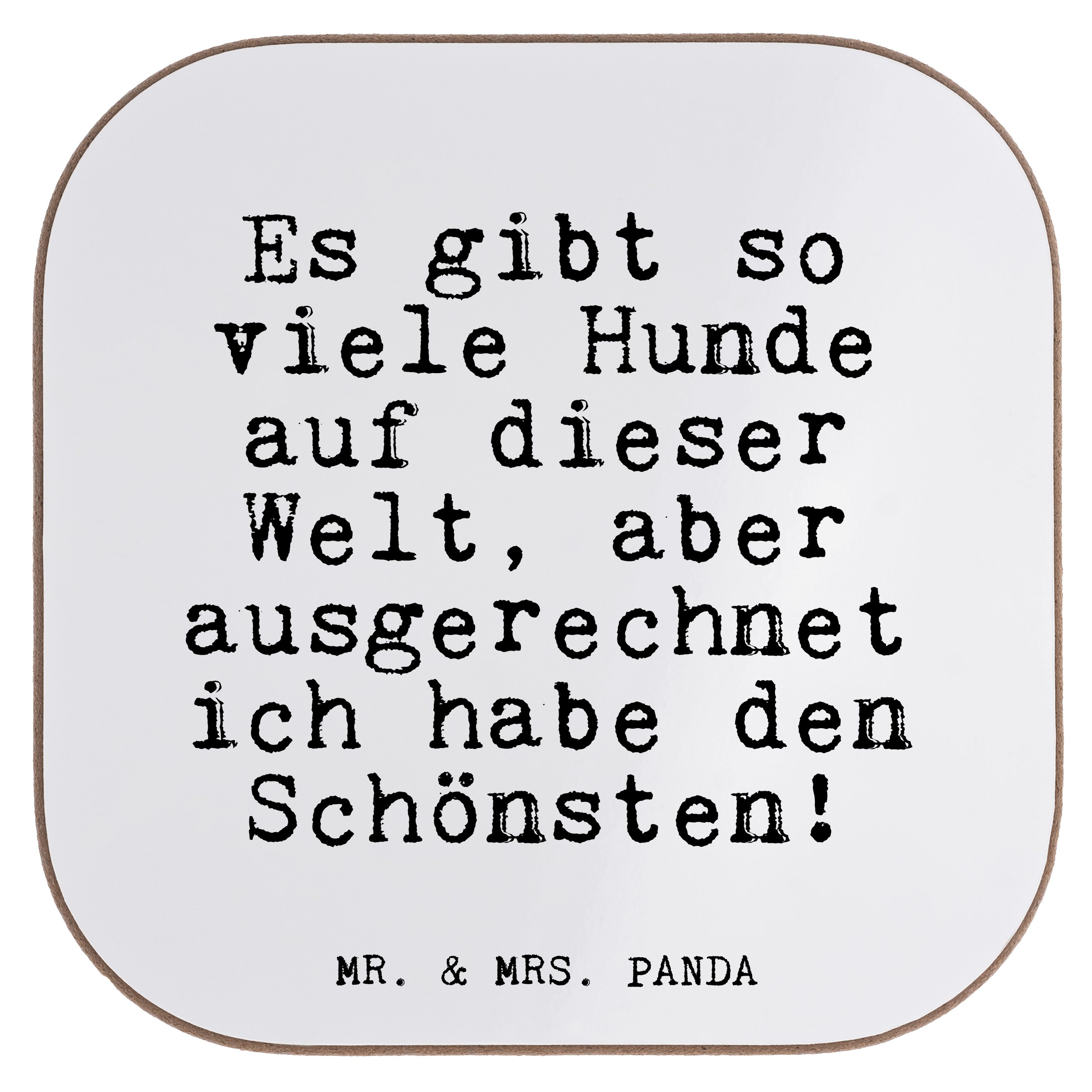 Mr. & Mrs. Panda Getränkeuntersetzer Weiß Es - Bierdeckel, 1-tlg. so viele... Hund, gibt Geschenk, - lustig, Herz