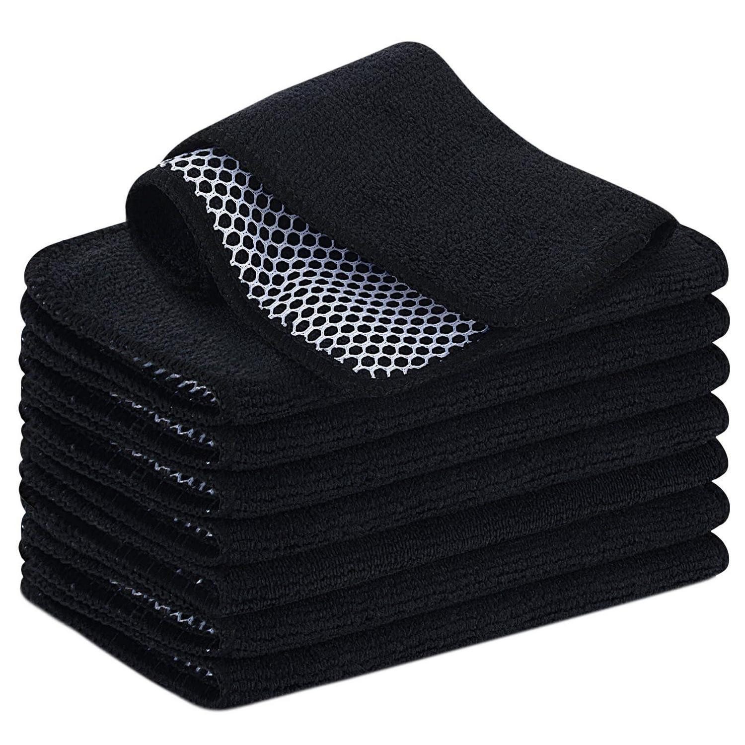 LuxusKollektion Spültücher Mikrofaser 20x20cm 2er-Set Schwarz Mikrofasertuch (Textil, 20x20 cm, 8-tlg)
