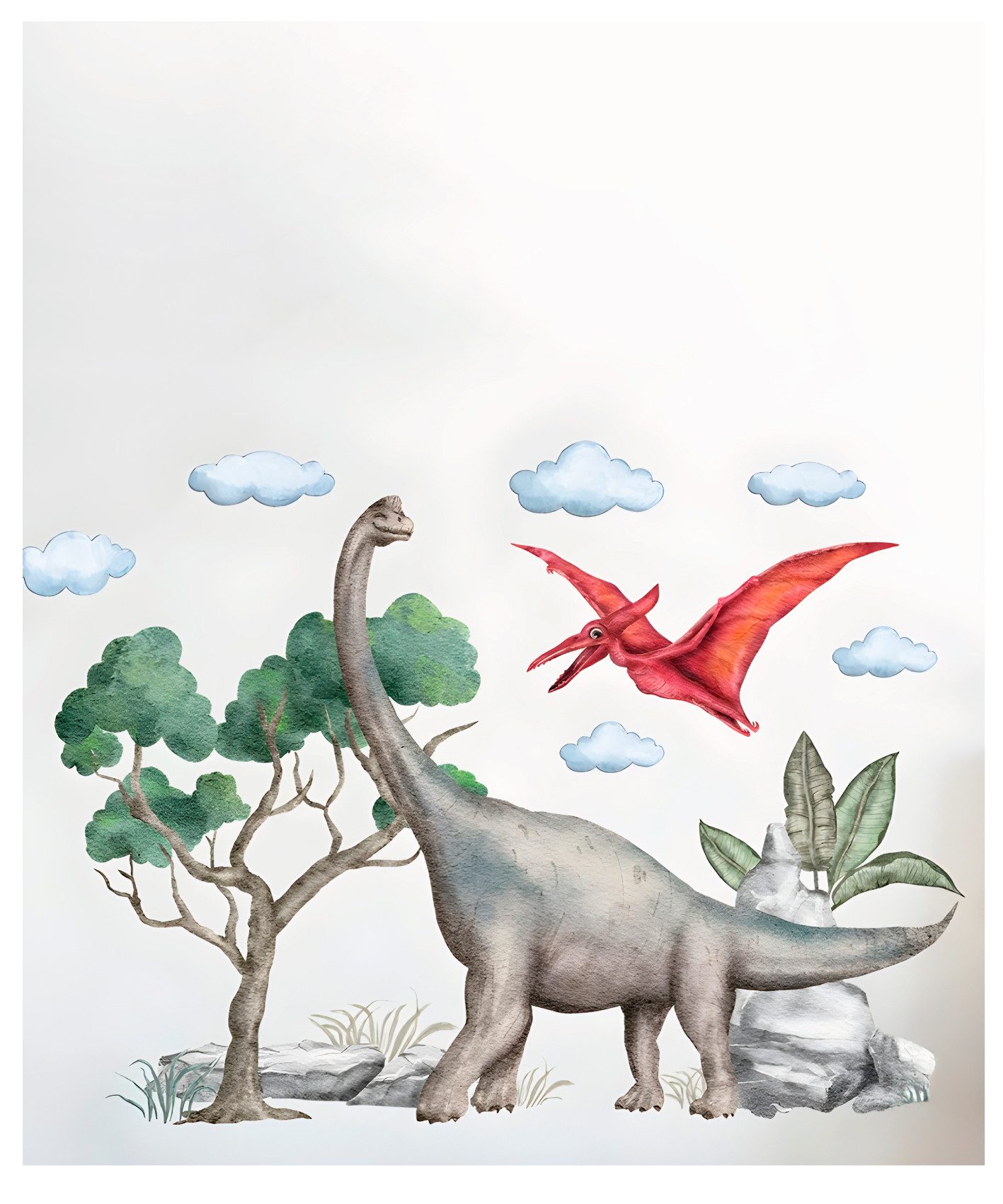 Lüttenhütt Bild mit Rahmen oder Poster, Dinosaurier, Baum, Dinosaurier, Fantasy, Tiere (1 St), HD Premium Druck