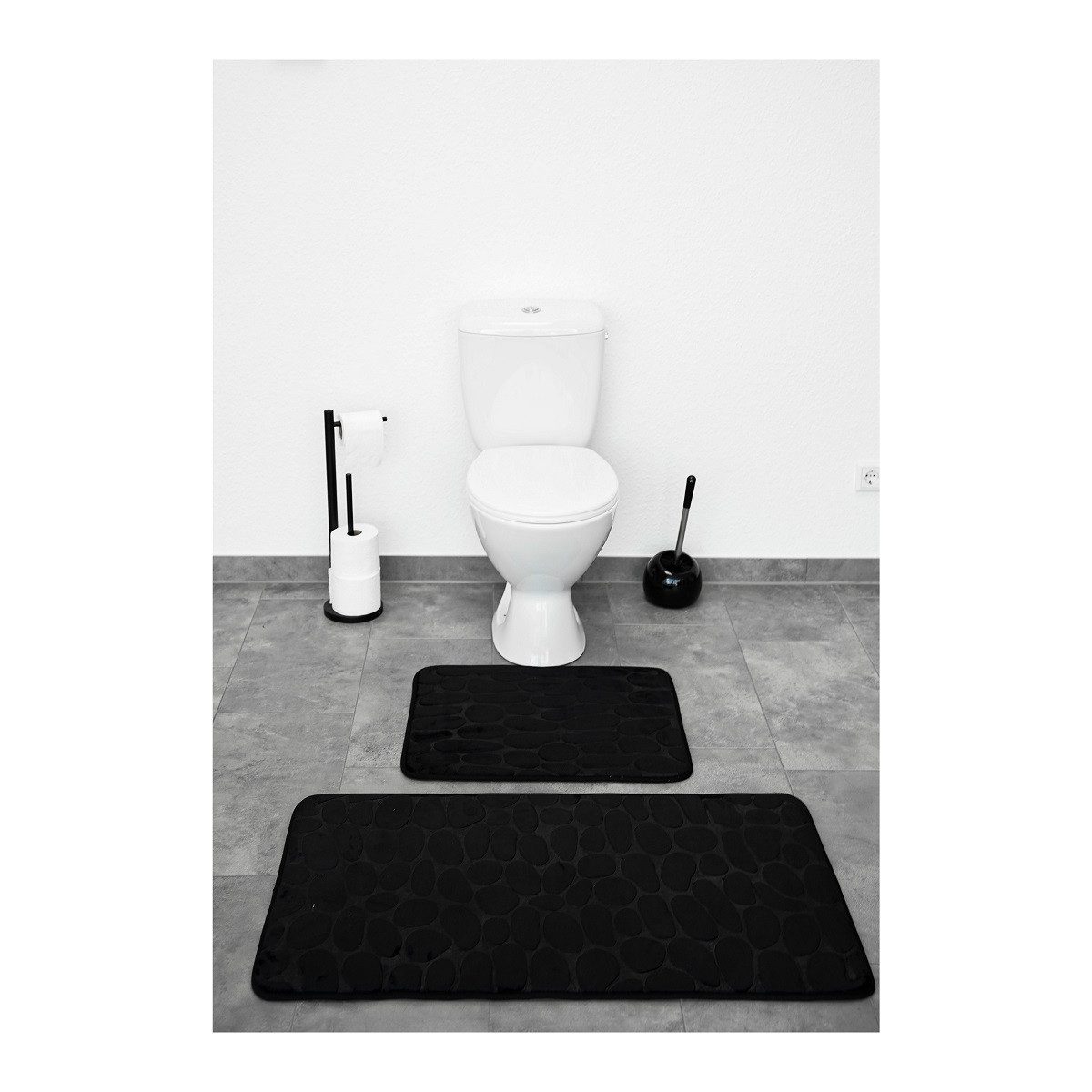 Almina Badematte Premium 2 teiliges Bademattenset aus Polyester Rutschfest günstig online kaufen