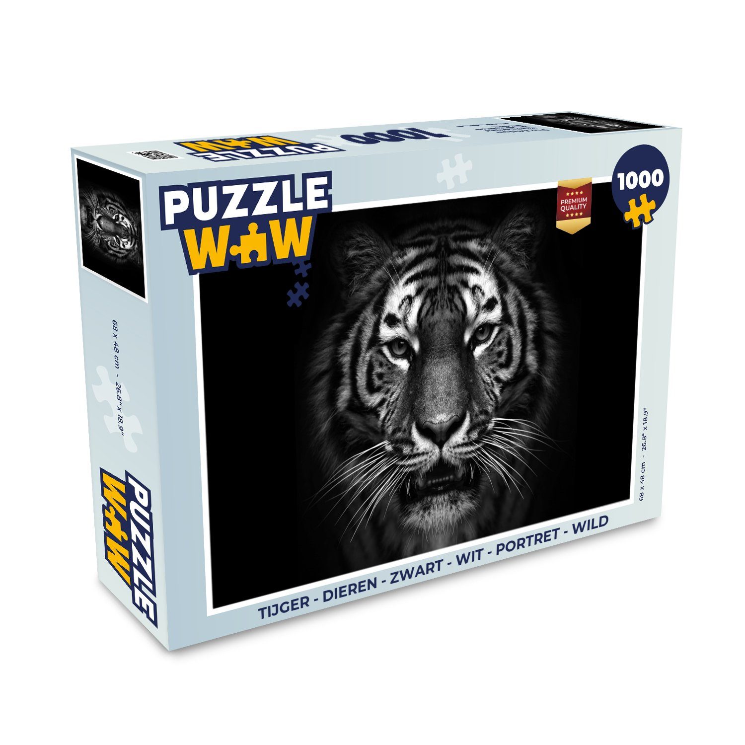 Puzzle Tiger - Tiere - Schwarz - Weiß - Porträt - Wild