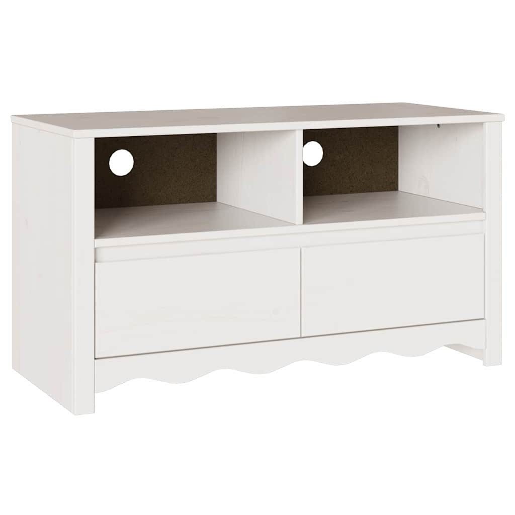 vidaXL TV-Schrank TV-Schränk Drammen Weiß 99 x 43 x 55 cm Massivholz Kiefer (1-St)