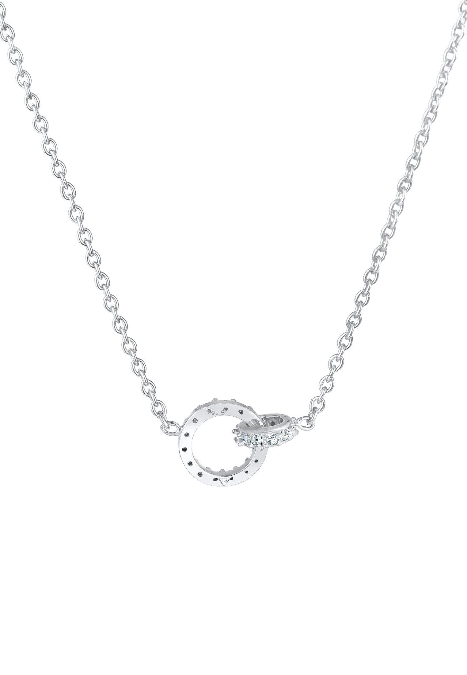 Elli Kette mit Anhänger Ring klein 925 Silber, mit Kristallen von Swarovski®, Kreis