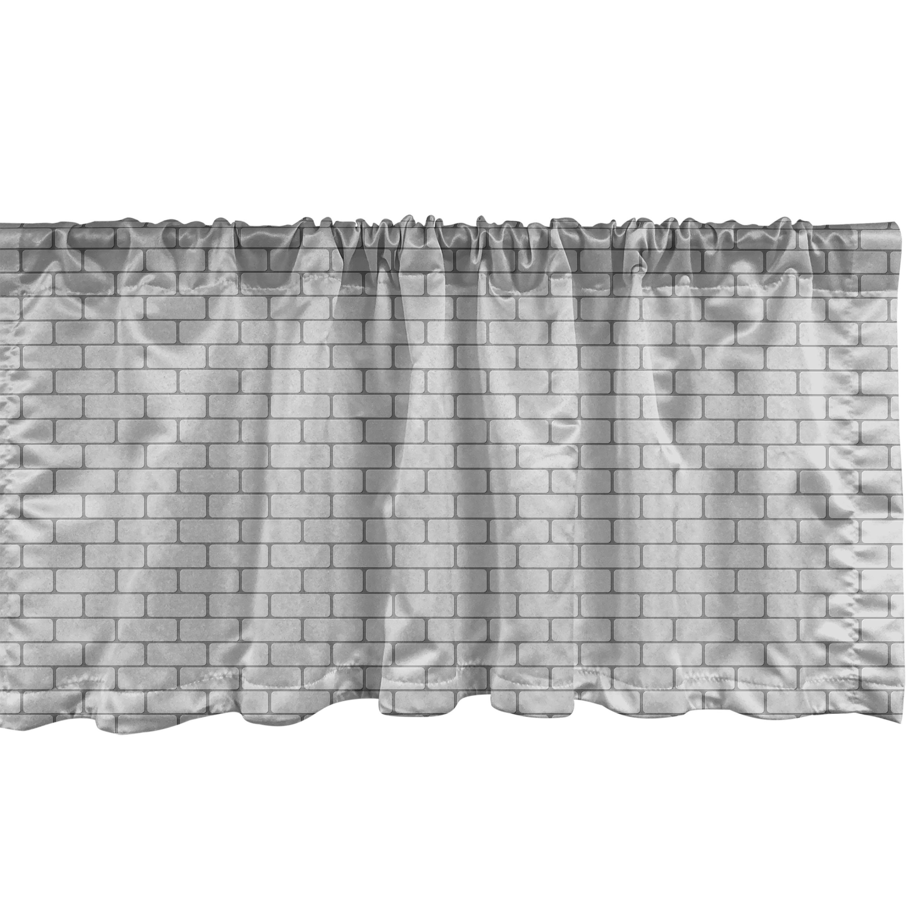 Scheibengardine Vorhang Volant Graustufen Stangentasche, mit Backstein Microfaser, Küche Abakuhaus, Schlafzimmer Dekor für geometrische