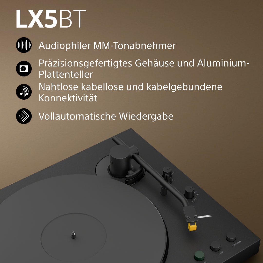 Sony PS-LX5BT Plattenspieler + SRS-XB100 Bluetooth-Lautsprecher Plattenspieler (Riemenantrieb, Bluetooth, Vollautomatik, Riemenantrieb, Tonabnehmer, Hi Res Wi,  – Bild 5 von 5