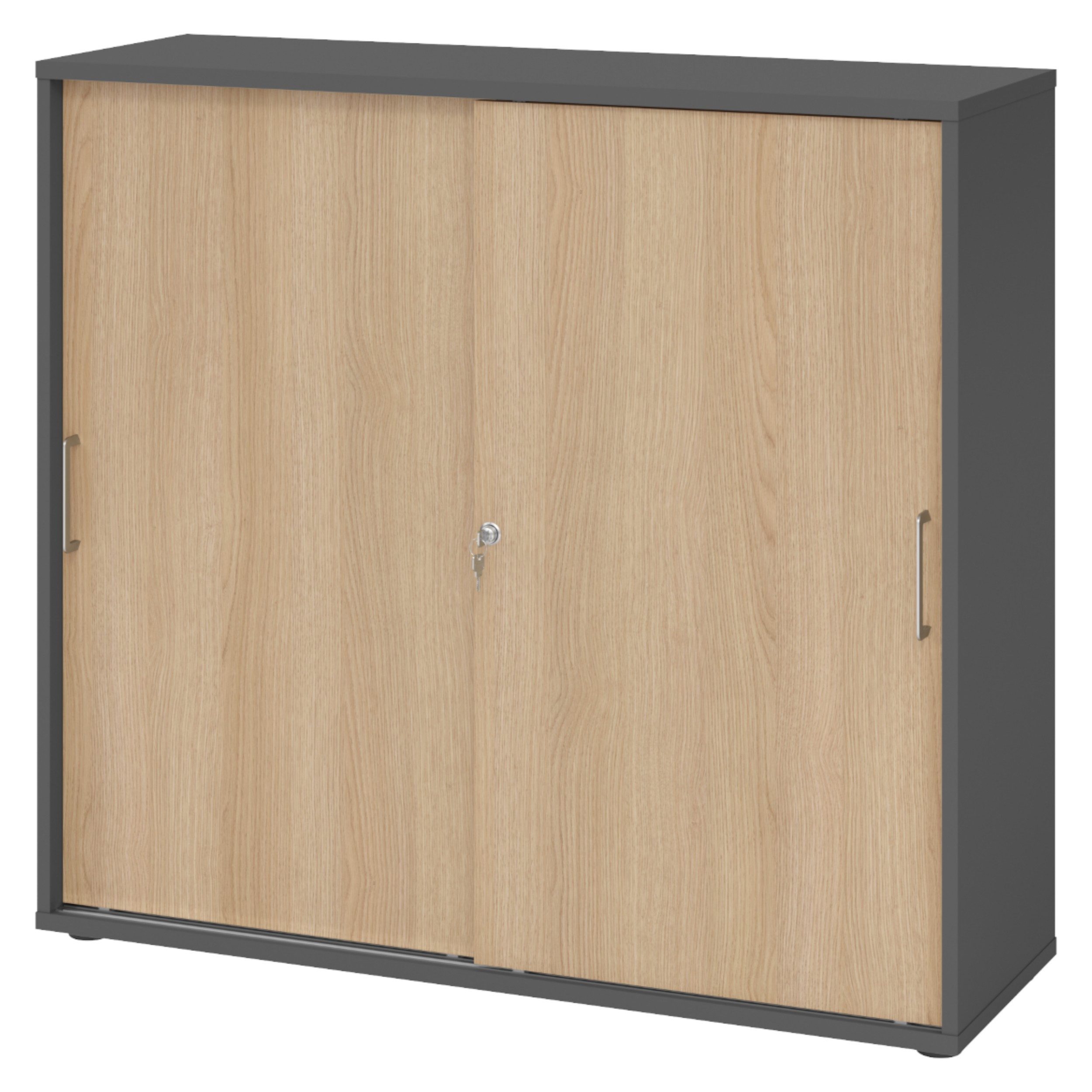 bümö Aktenschrank office Schiebetürenschrank Dekor: Graphit/Eiche günstig online kaufen