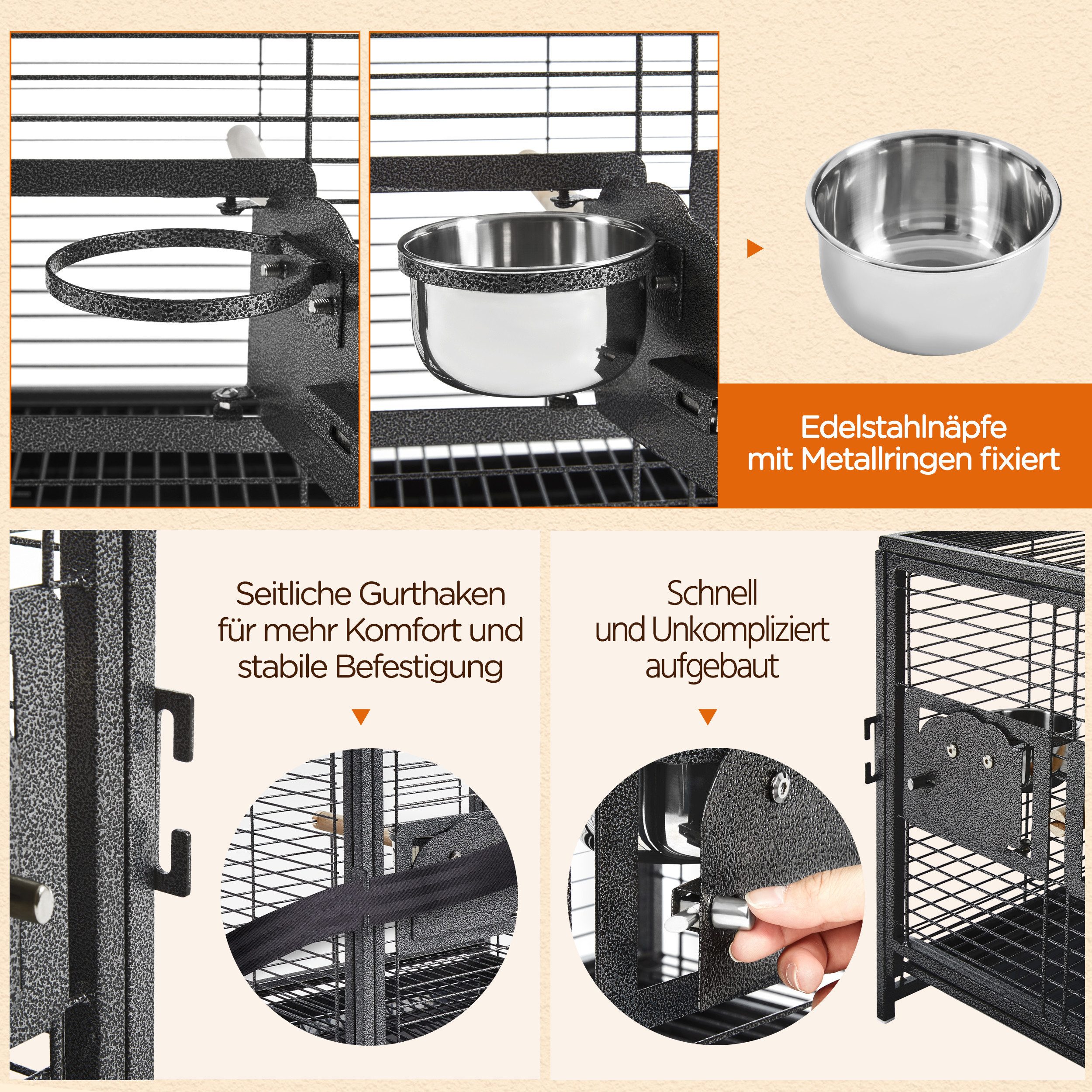 2 Vogelfutterstationen Für Käfige – Praktische Futter- & Wasserspender Für Sittiche, Wellensittiche & Co.